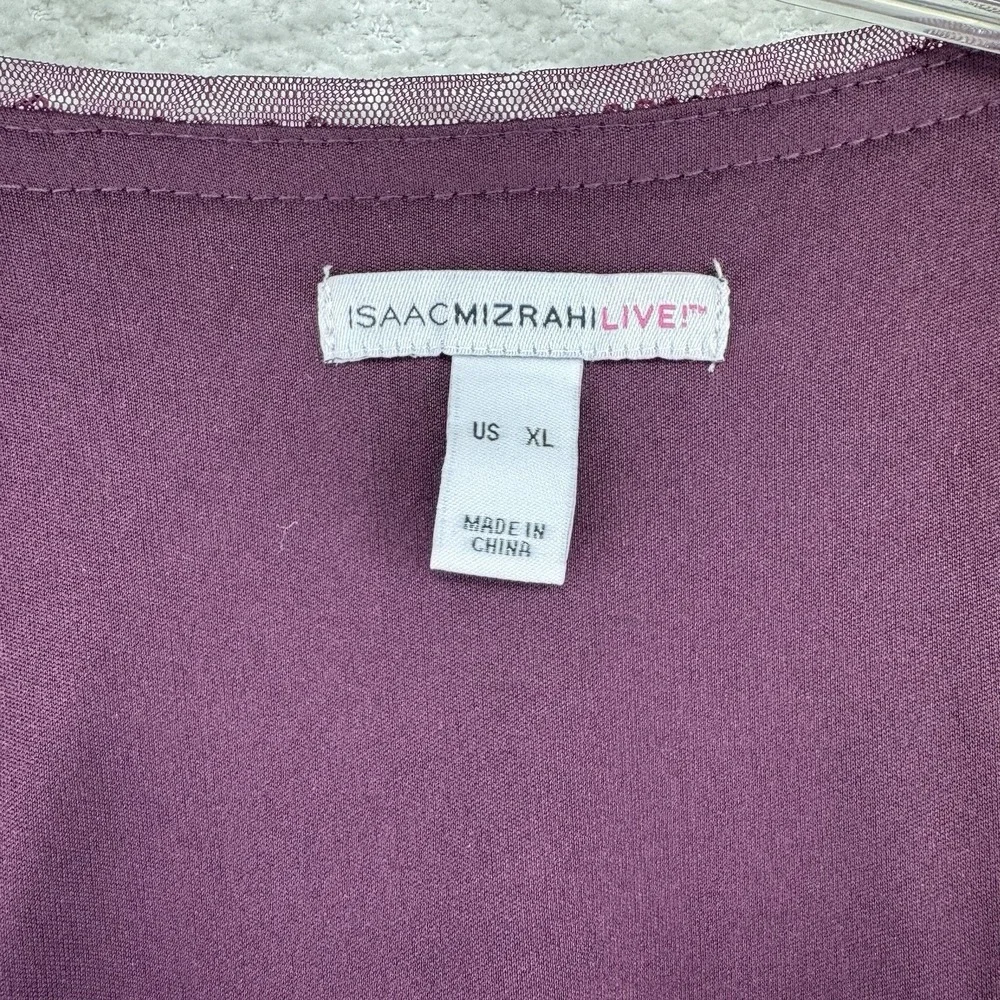 Isaac Mizrahi Live! Long Sleeve Sequin Cardigan Sweater Top Size XL Purple